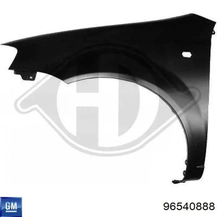 Крило переднє праве General Motors 96540888 ціна, від 40.60 USD