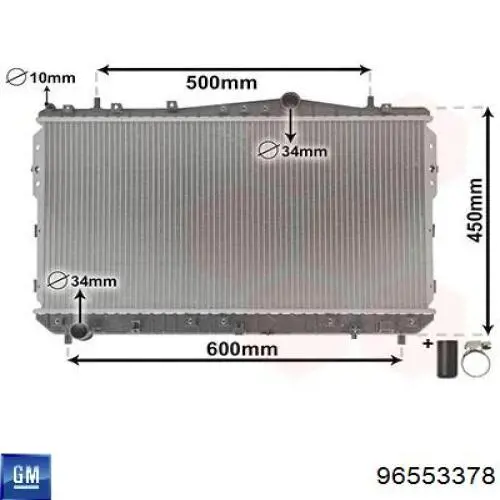 Радіатор основний General Motors 96553378 ціна, від 73.48 USD