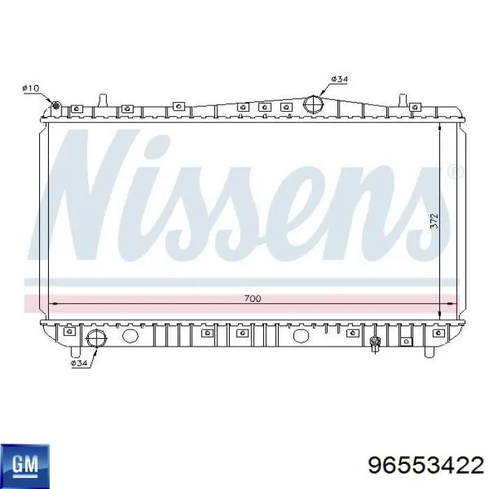 Радіатор основний General Motors 96553422 ціна, від 73.34 USD