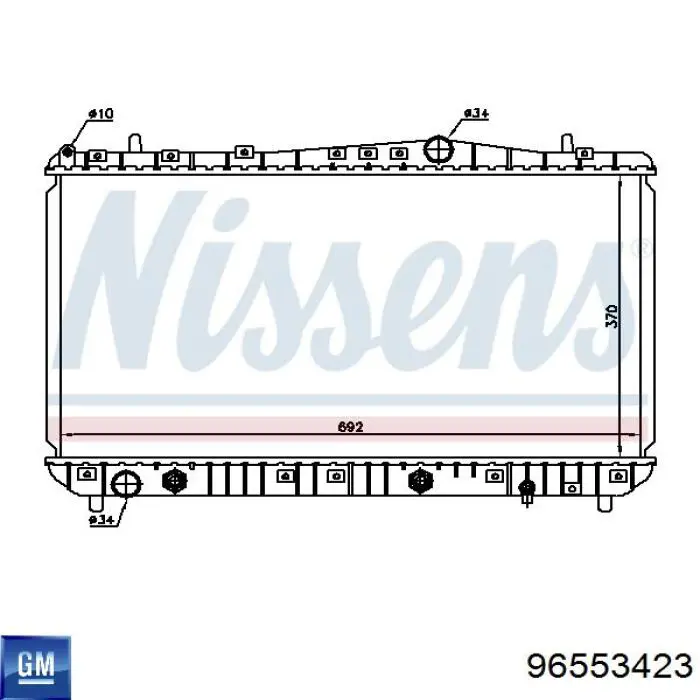 Купити 96553423 General Motors Радіатор двигуна