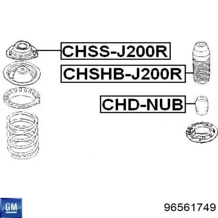 Чохол амортизатора заднього General Motors 96561749 ціна, від 3.84 USD