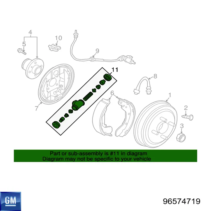 96574719 General Motors Циліндр гальмівний колісний/робітник, задній