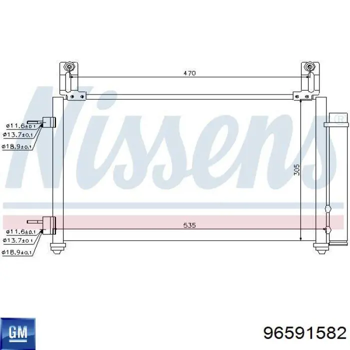 Конденсатор кондиціонера General Motors 96591582 ціна, від 67.71 USD