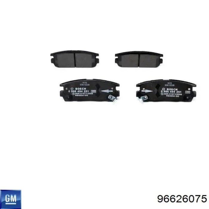 Купити 96626075 General Motors Задні колодки