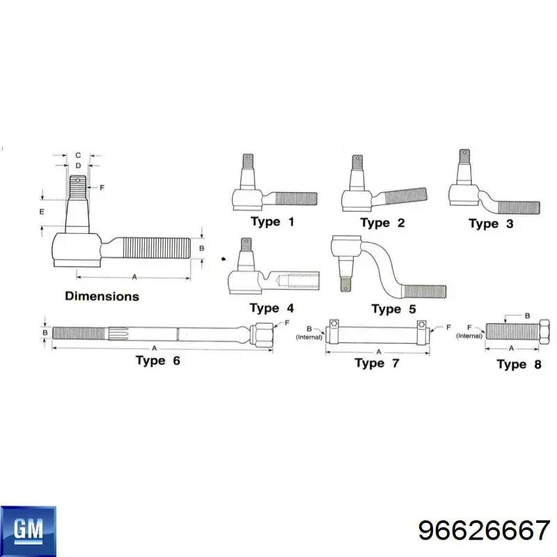 Купити 96626667 General Motors Рульовий наконечник