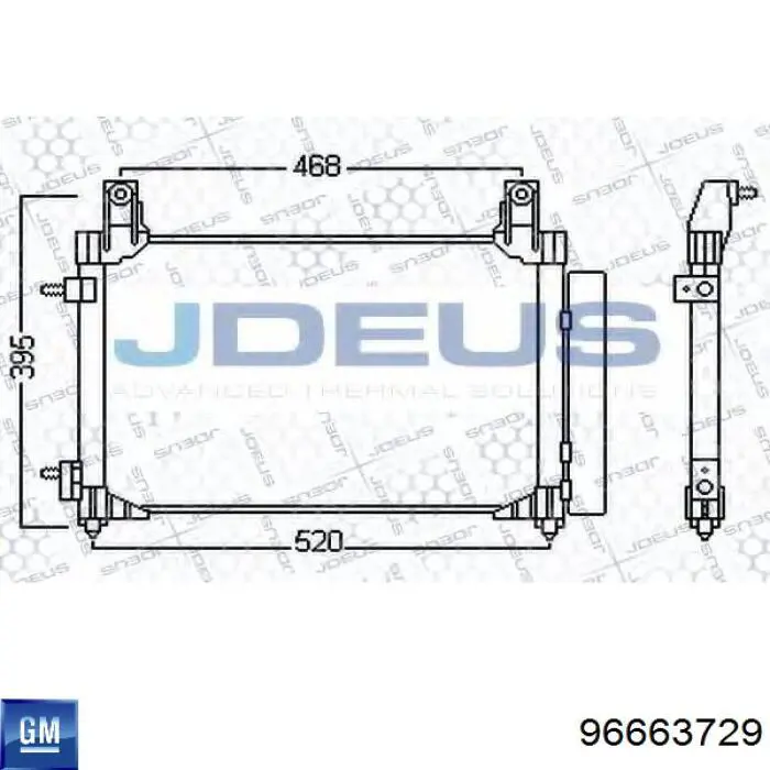 Конденсатор кондиціонера General Motors 96663729 ціна, від 67.48 USD