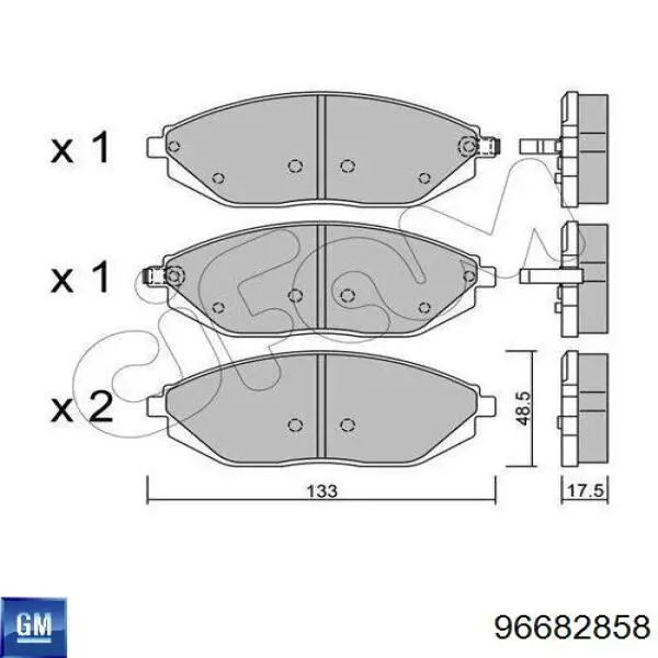 Гальмівні колодки General Motors 96682858 ціна, від 23.10 USD