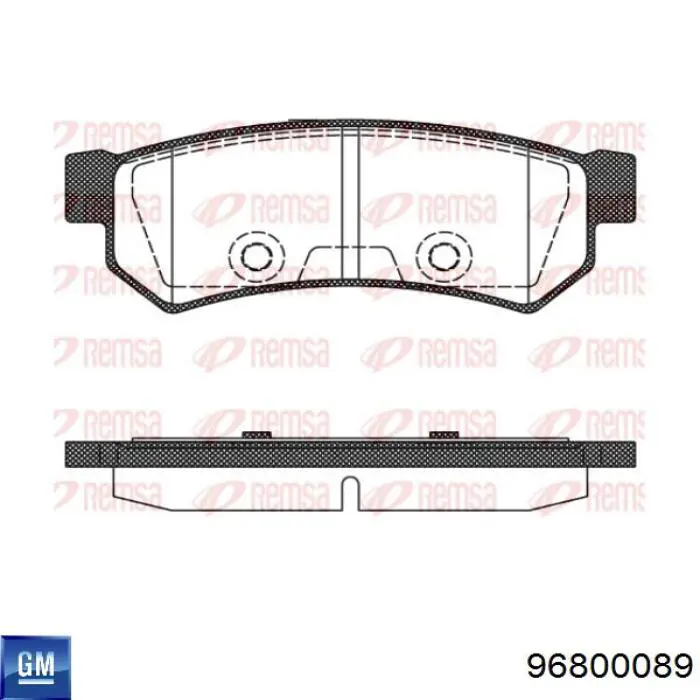 Задні гальмівні колодки 96800089 General Motors