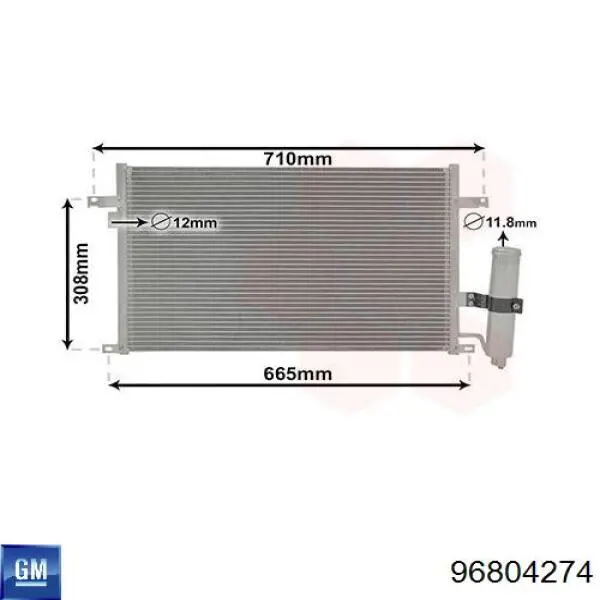 Конденсатор кондиціонера General Motors 96804274 ціна, від 72.52 USD