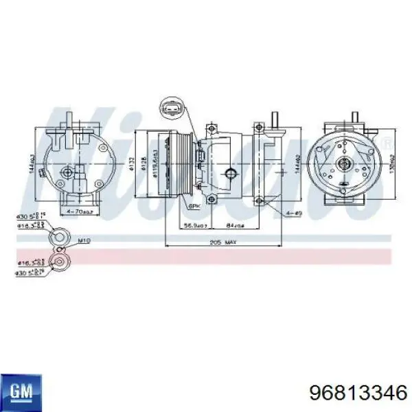 Компресор системи кондиціювання General Motors 96813346 ціна, від 204.45 USD