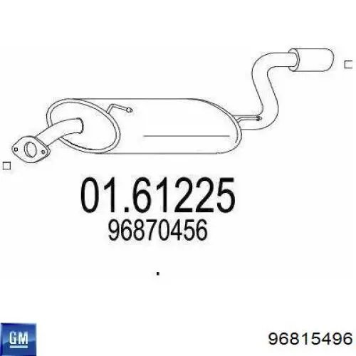 96815496 General Motors Глушилка задня