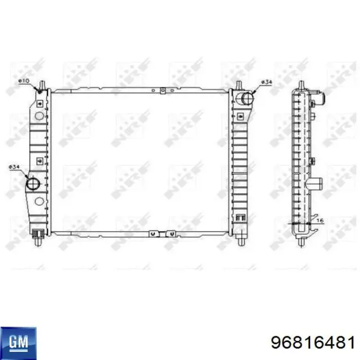 Купити 96816481 General Motors Радіатор двигуна