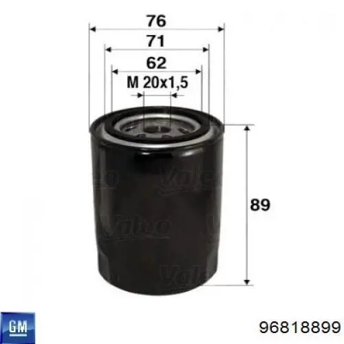 Масляний фільтр 96818899 General Motors