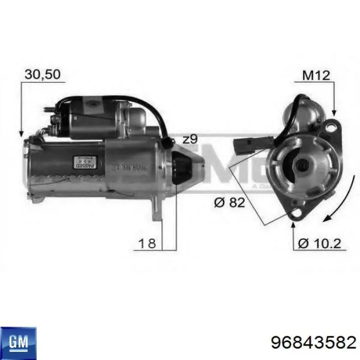 Стартер General Motors 96843582 ціна, від 93.21 USD