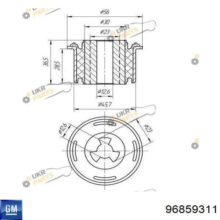 Балка передньої підвіски, підрамник 96859311 General Motors