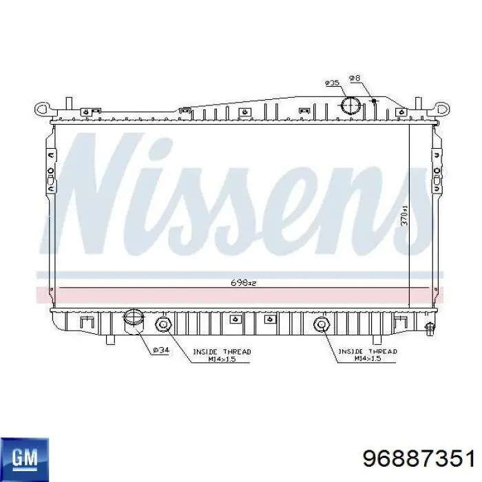 Купити 96887351 General Motors Радіатор двигуна