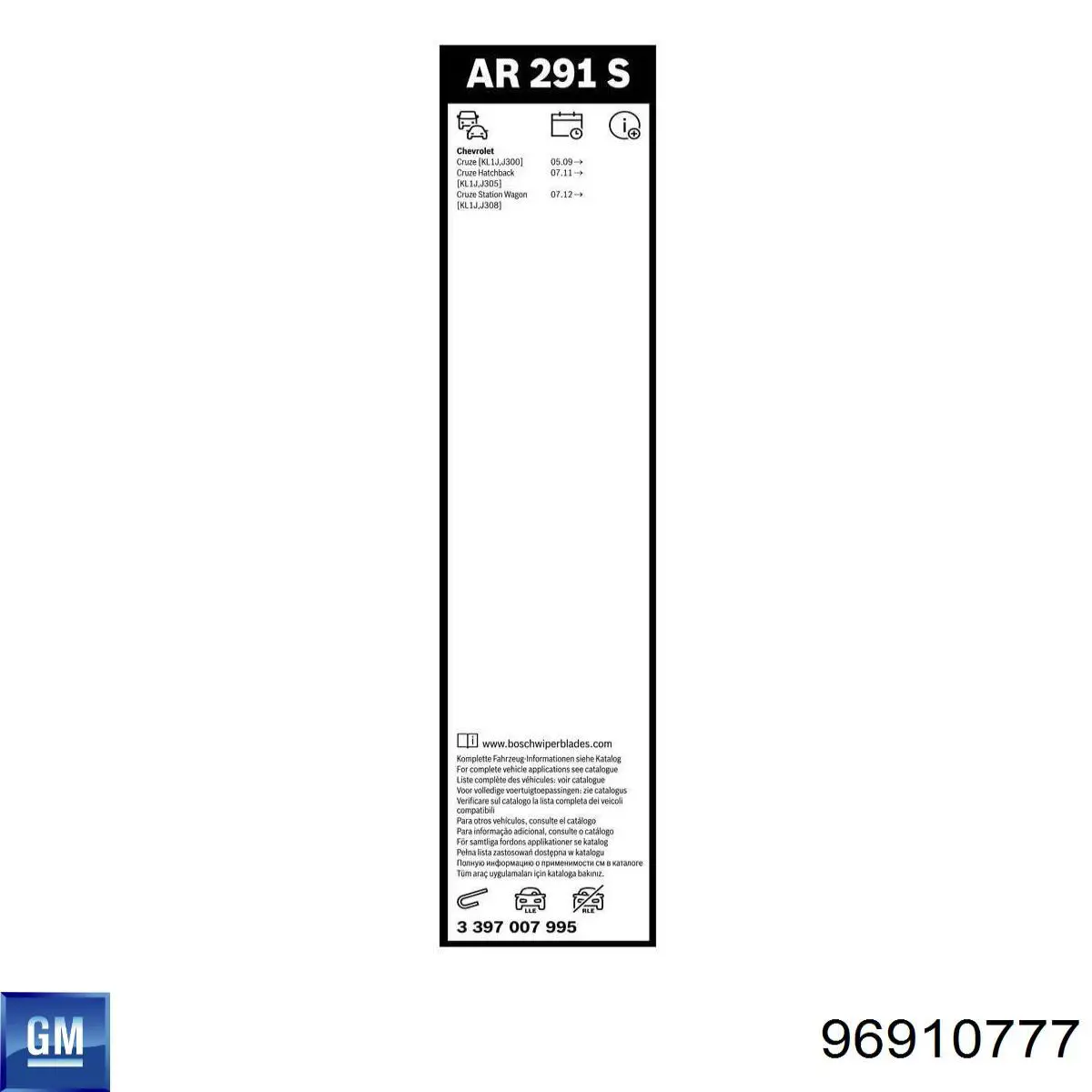 Щітка-двірник лобового скла, водійська 95161605 General Motors