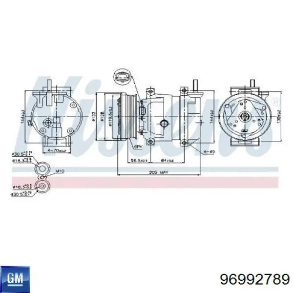 Компресор системи кондиціювання General Motors 96992789 ціна, від 204.45 USD