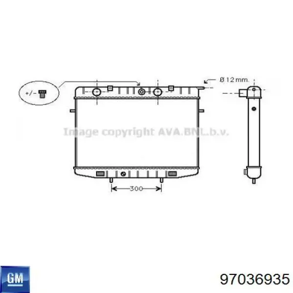 Радіатор охолодження двигуна 97036935 General Motors