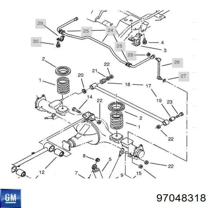97048318 General Motors Втулка стабілізатора заднього