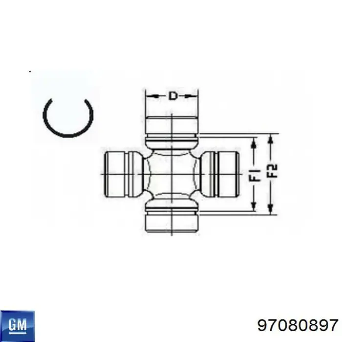 Хрестовина карданного валу, переднього General Motors 97080897 ціна, від 10.80 USD