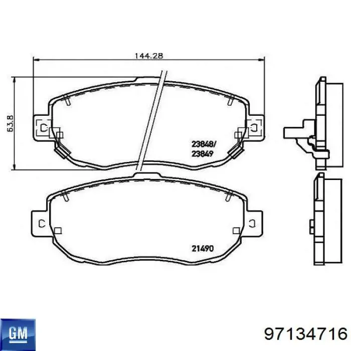 Ремкомплект супорту гальмівного переднього 97134716 General Motors