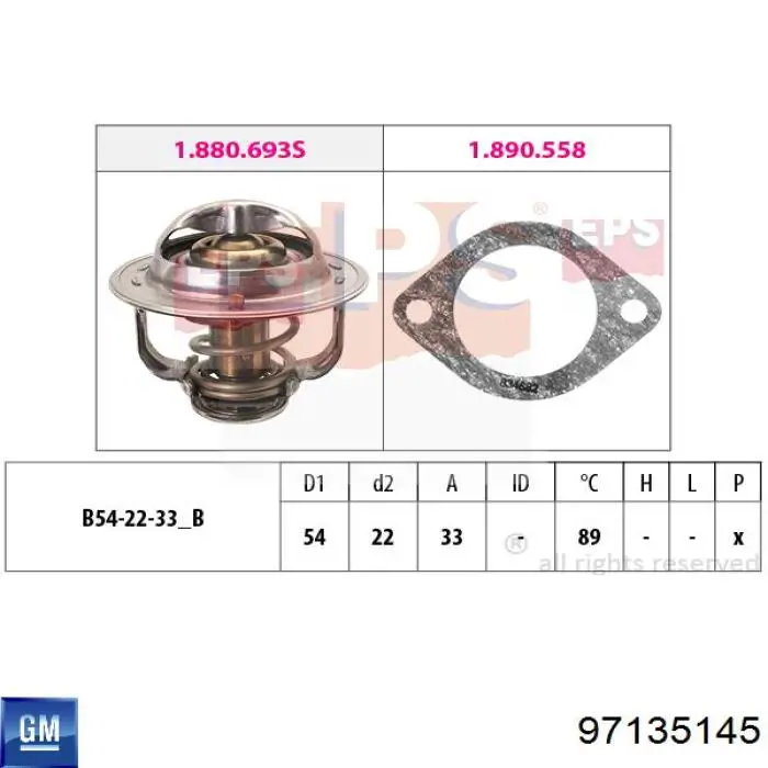 Автомобільний термостат General Motors 97135145 ціна, від 9.57 USD