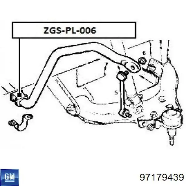 Втулка стабілізатора заднього 97179439 General Motors