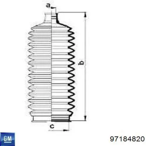 Пильник рульового механізму/рейки 97184820 General Motors