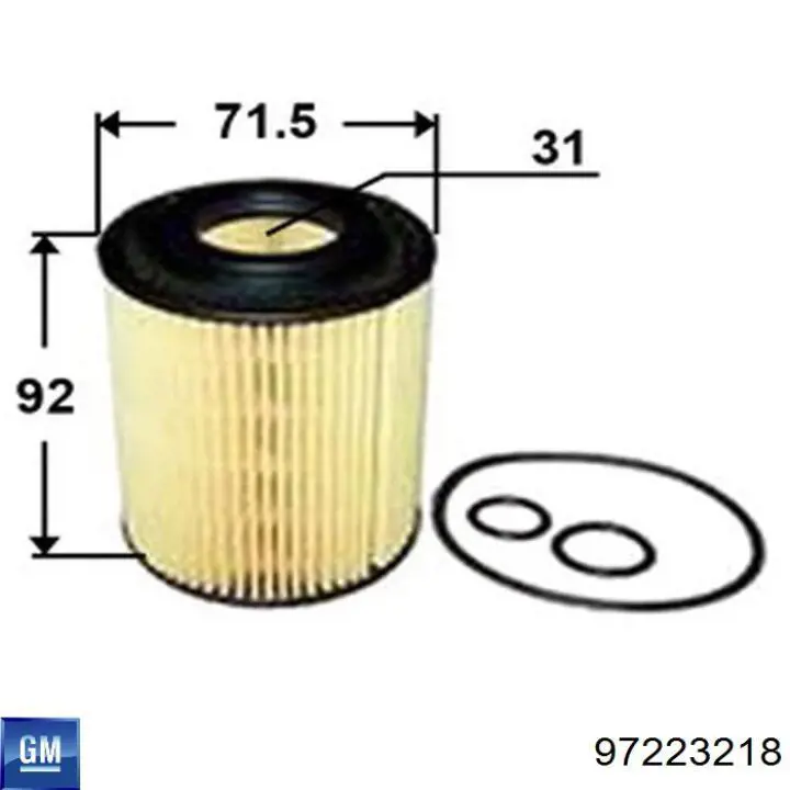 Масляний фільтр двигуна General Motors 97223218 ціна, від 5.76 USD