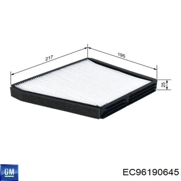 Фільтр повітряний обігрівача General Motors EC96190645 ціна, від 4.12 USD