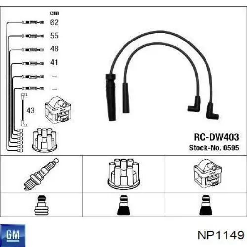 Купити NP1149 General Motors Провід високовольтні, комплект