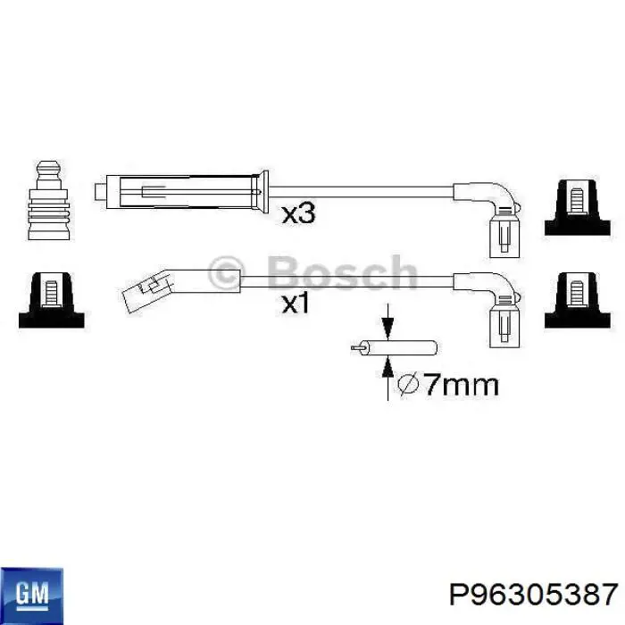 Дріт високовольтний, комплект P96305387 General Motors