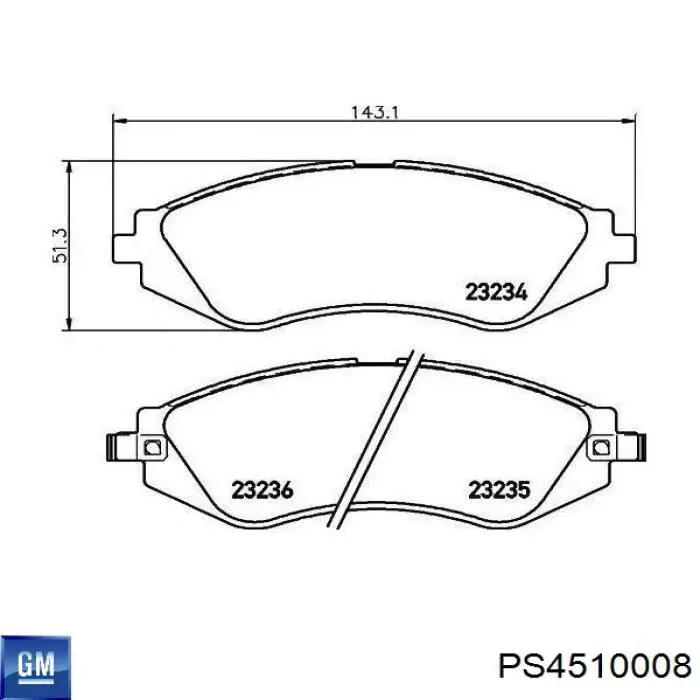 Купити PS4510008 General Motors Ремкомплект переднього супорту