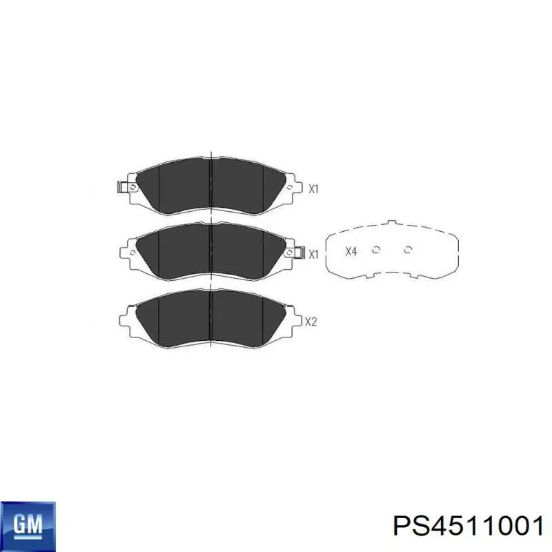 Гальмівні колодки General Motors PS4511001 ціна, від 11.54 USD