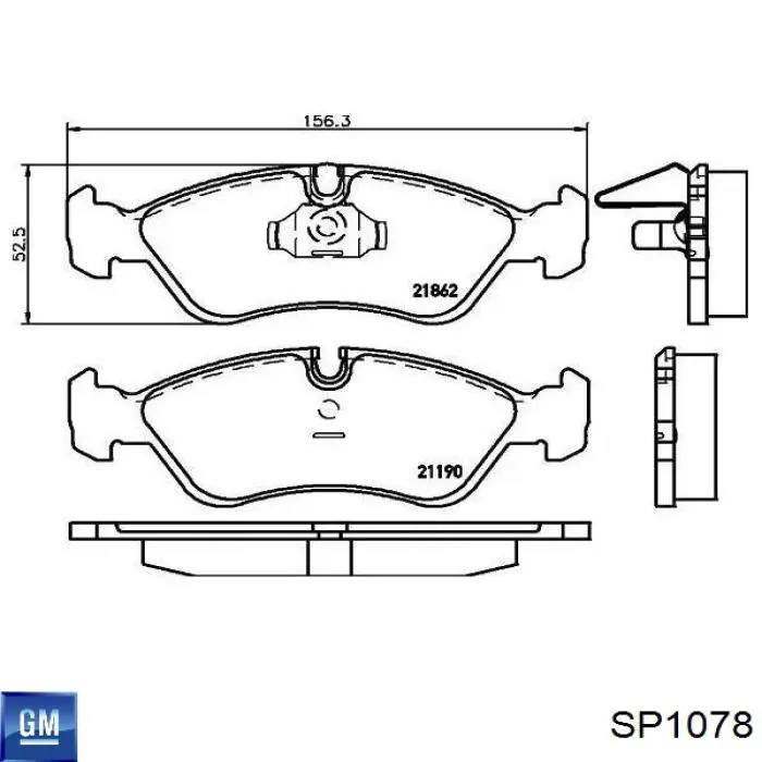 Гальмівні колодки General Motors SP1078 ціна, від 10.97 USD