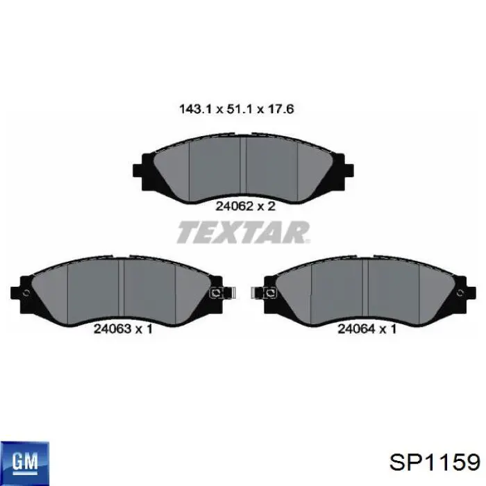 Гальмівні колодки General Motors SP1159 ціна, від 16.47 USD