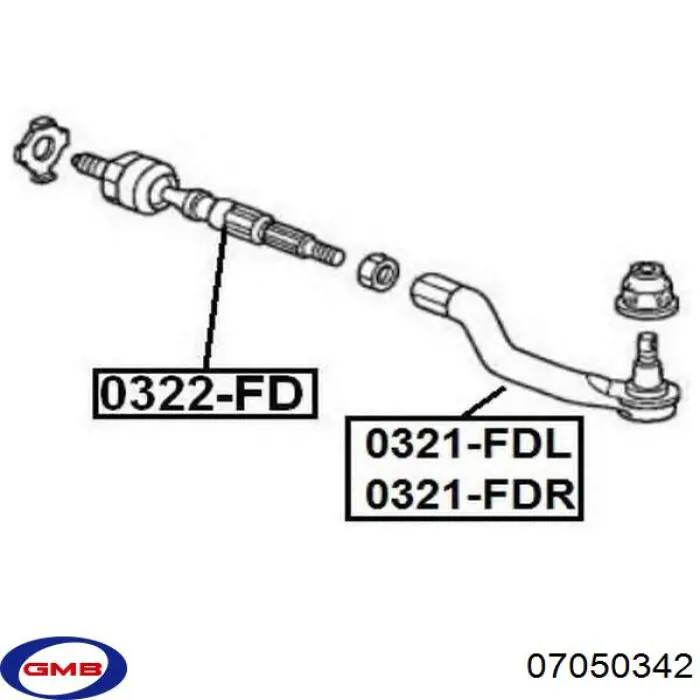 Наконечник рульовий GMB 07050342 ціна, від 9.39 USD