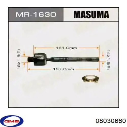 Тяга рульова поперечна GMB 08030660 ціна, від 8.00 USD