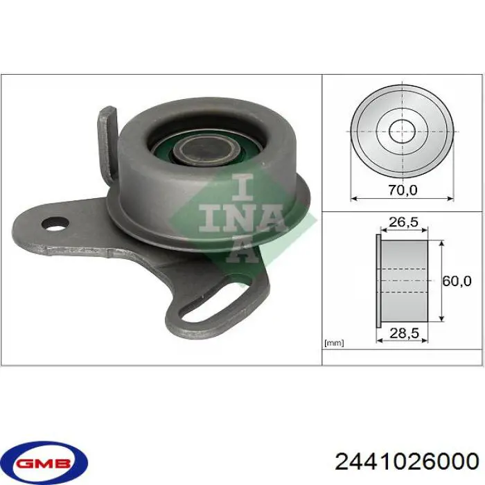 Ролик натяжителя ременя газорозподілу GMB 2441026000 ціна, від 11.32 USD