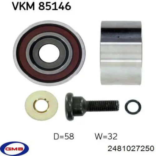 Ролик ременя ГРМ, паразитний GMB 2481027250 ціна, від 17.90 USD