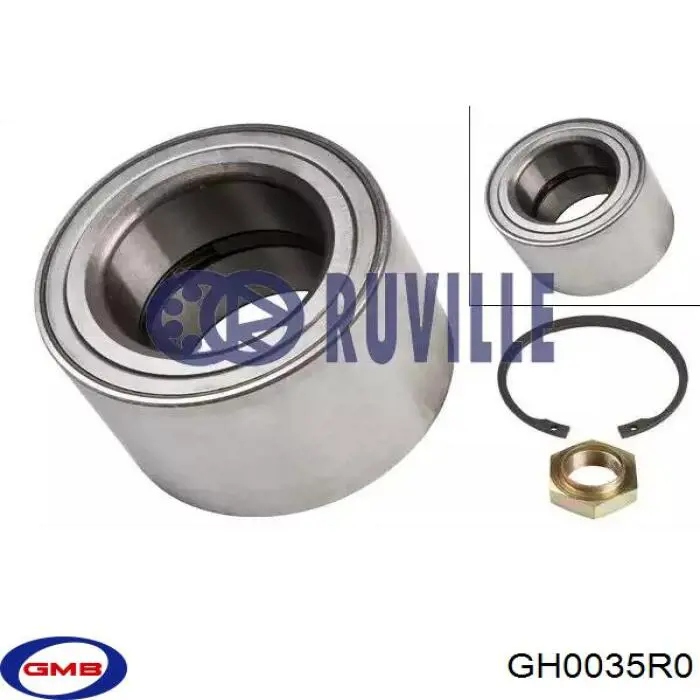 Комплект підшипник маточини передньої GMB GH0035R0 ціна, від 43.93 USD