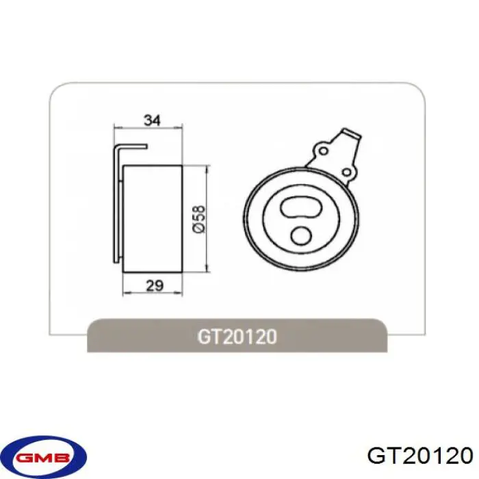 GT20120 GMB ролик натягувача ременя грм