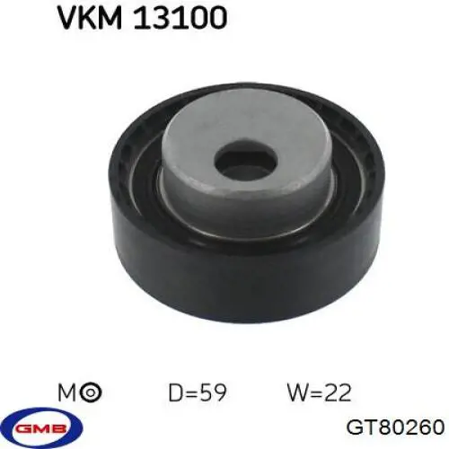 Ролик натяжителя ременя газорозподілу GMB GT80260 ціна, від 11.72 USD