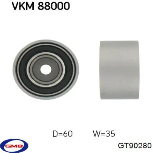 Ролик ременя ГРМ, паразитний GMB GT90280