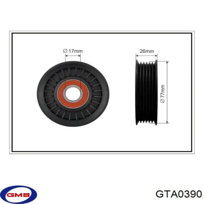 GTA0390 GMB ролик натягувача приводного ременя