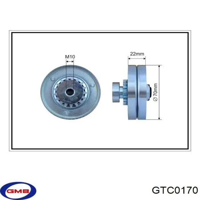 Ролик натягувача приводного ременя GTC0170 GMB