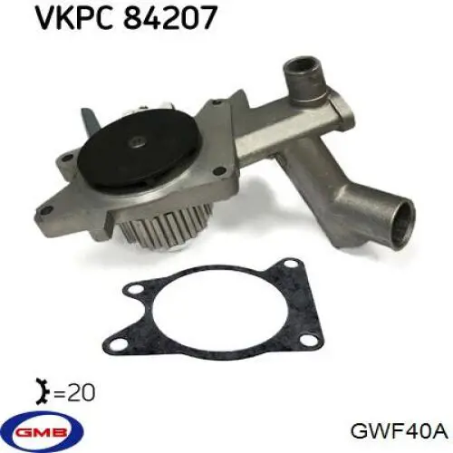 Помпа охолодження GMB GWF40A ціна, від 36.32 USD