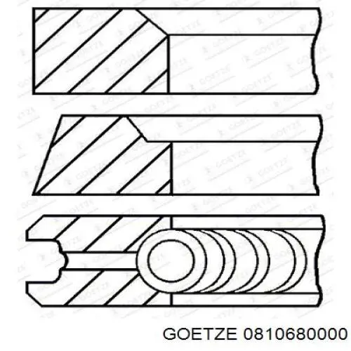 Кільця поршневі на 1 циліндр, STD. Goetze 0810680000 ціна, від 23.69 USD