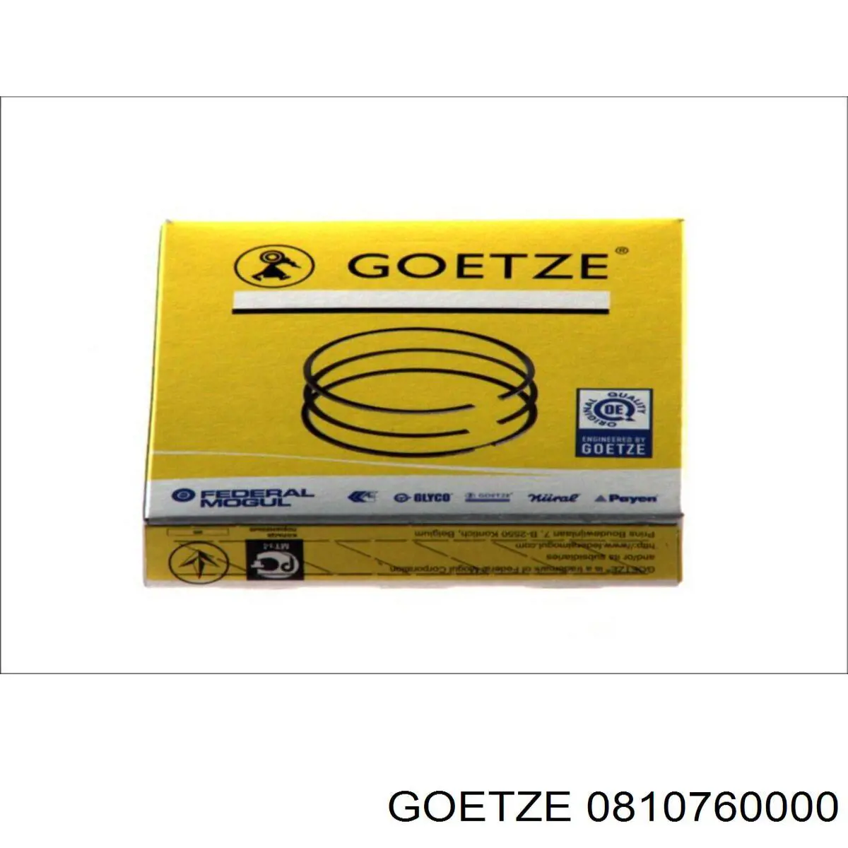 0810760000 Goetze Кільця поршневі на 1 циліндр, STD.